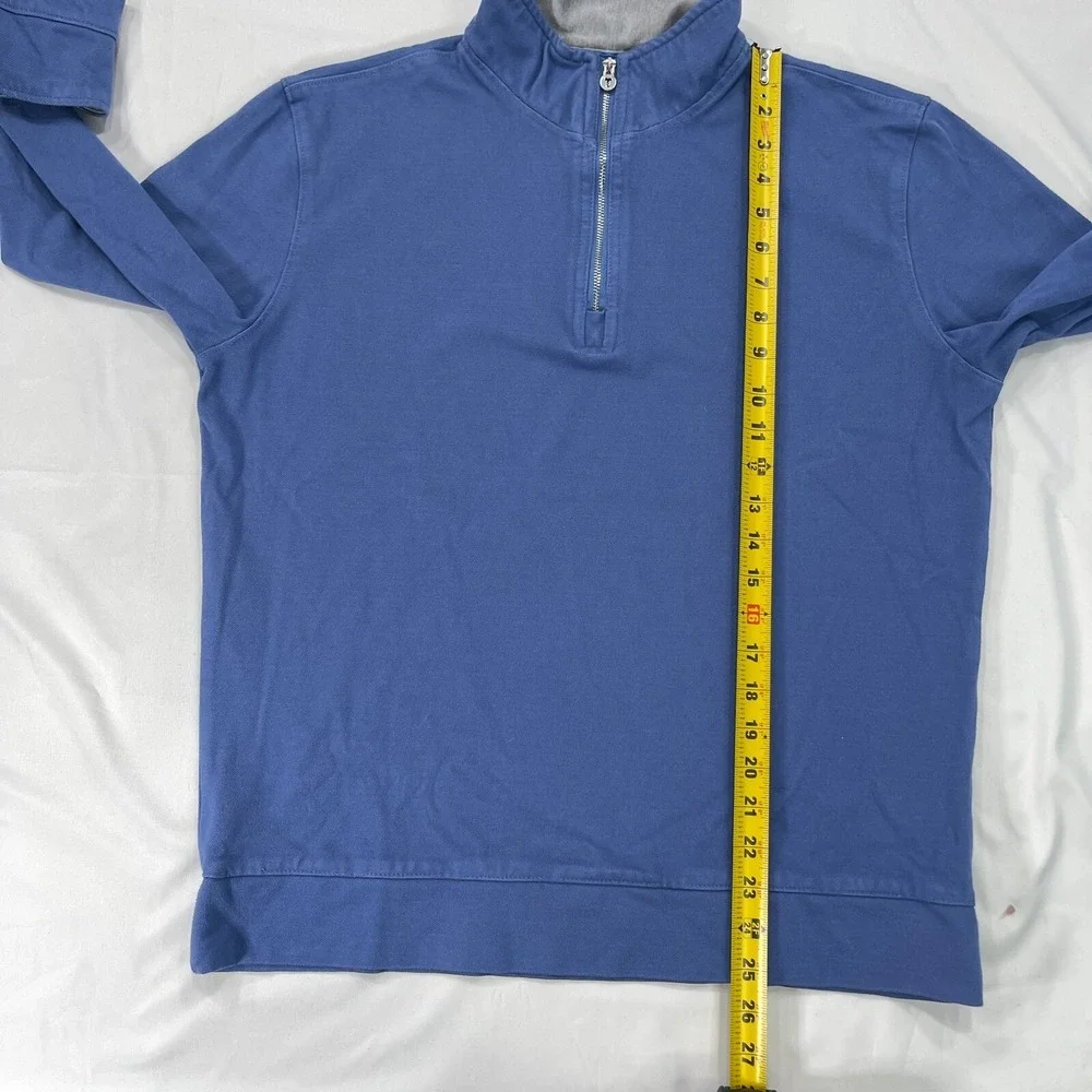 Twillory 1/4 Zip Tailored Fit Sweater Mens Medium Blue Pullover Performance Golf